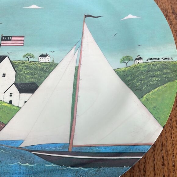 Coastal Breeze By Warren Kimble Melamine Platter Like New - Picture 3 of 6